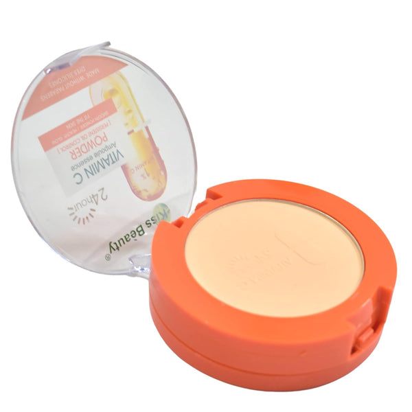 Kiss Beauty Vitamin C Ampoule Essence Oil Control Matte Compact Powder 2 in 1 Beige - 20 gms