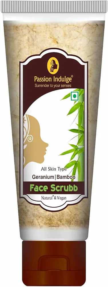 Passion Indulge Bamboo Face Scrub for Dirt, Blackheads and Acne Removal - 60gm