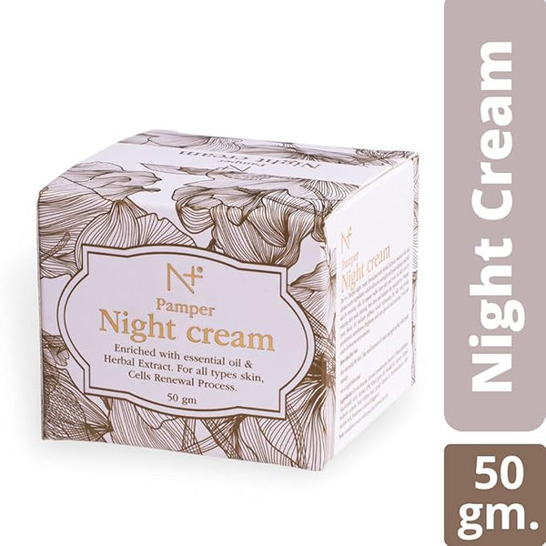 N Plus Pamper Night Cream Enriched with Essential Oil & Herbal Extract for All types Skin - 50 gms (Pack of 2)