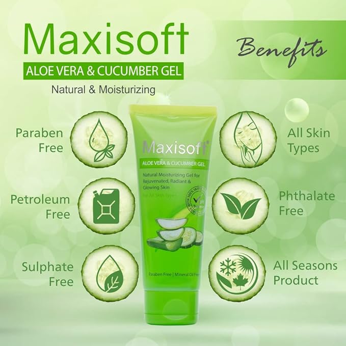 Maxisoft Aloe Vera & Cucumber Gel | Cooling & Moisturizing - 120 Gms