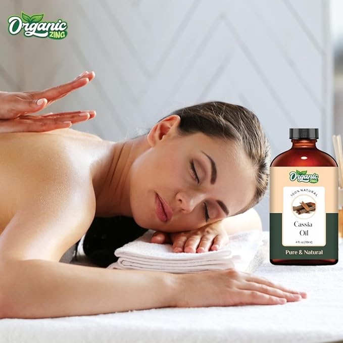 Organic Zing Cassia (Cinnamomum Cassia) Oil | Essential Oil for Hair Care, Massage, Aroma & Diffuser - 118 Ml