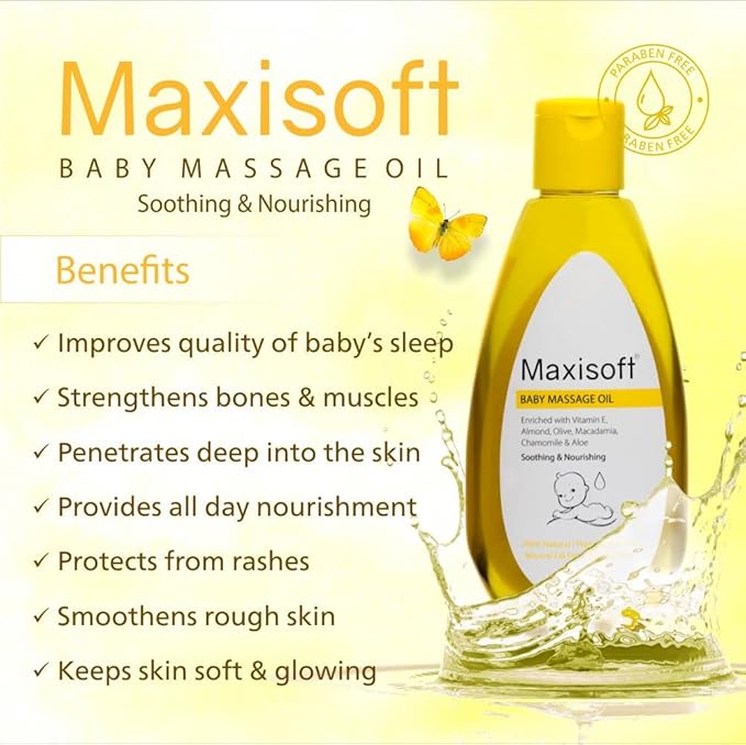 Maxisoft Baby Massage Oil | With Olive Oil, Vitamin E - 100 Ml