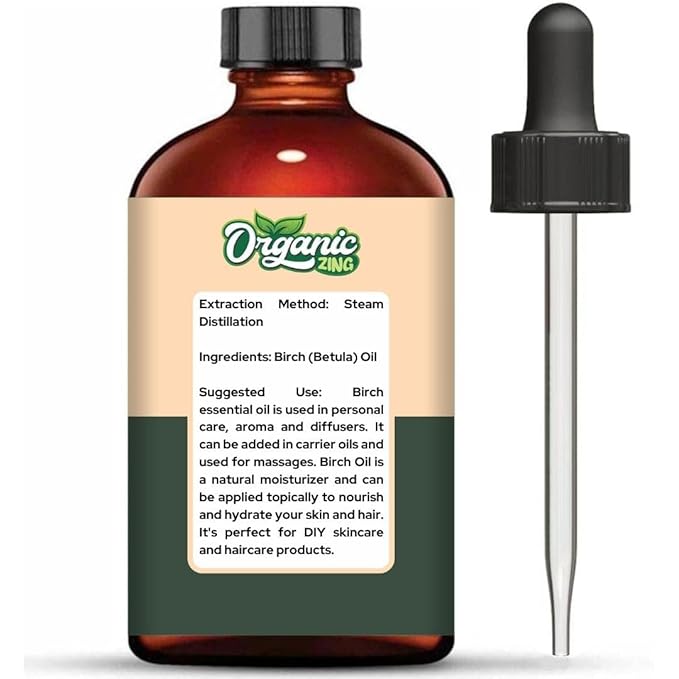 Organic Zing Birch (Betula) Oil | Essential Oil for Skincare, Hair Care, Aroma & Diffusers - 118 Ml