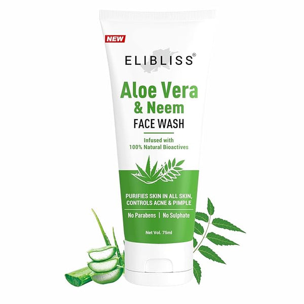 Elibliss Aloe Vera & Neem Refreshing Gel Face Wash  - 75 ml