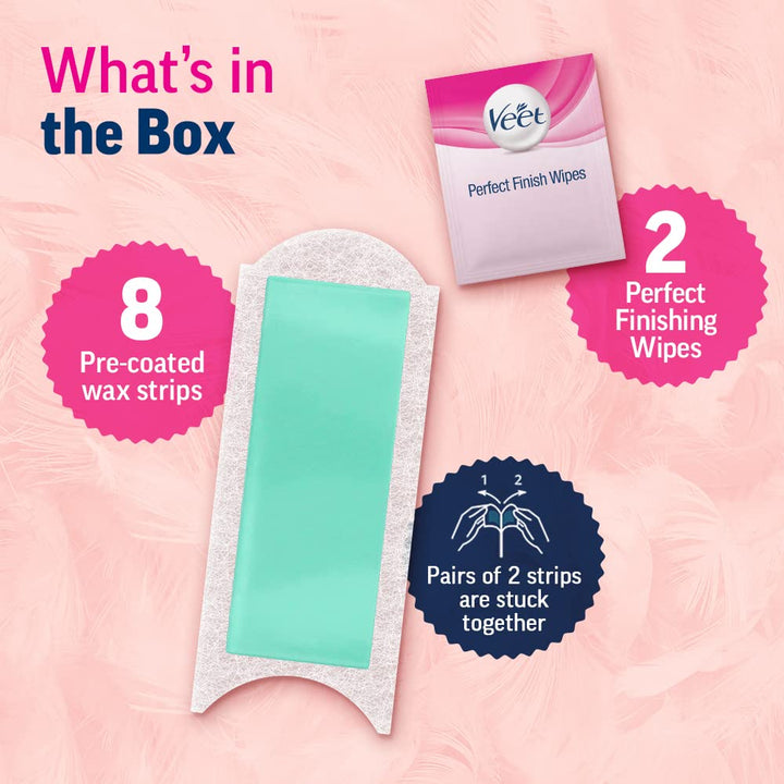 Veet Half Body Waxing For Dry Skin For Women - 8 Strips