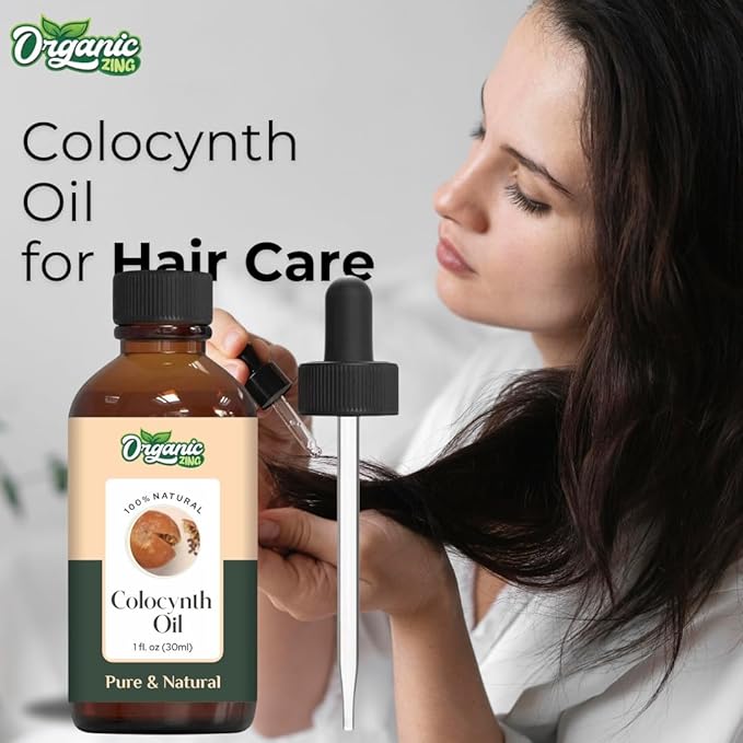 Organic Zing Colocynth (Citrullus Colocynthis) Oil | Essential Oil for Skincare and Hair Care - 30 Ml