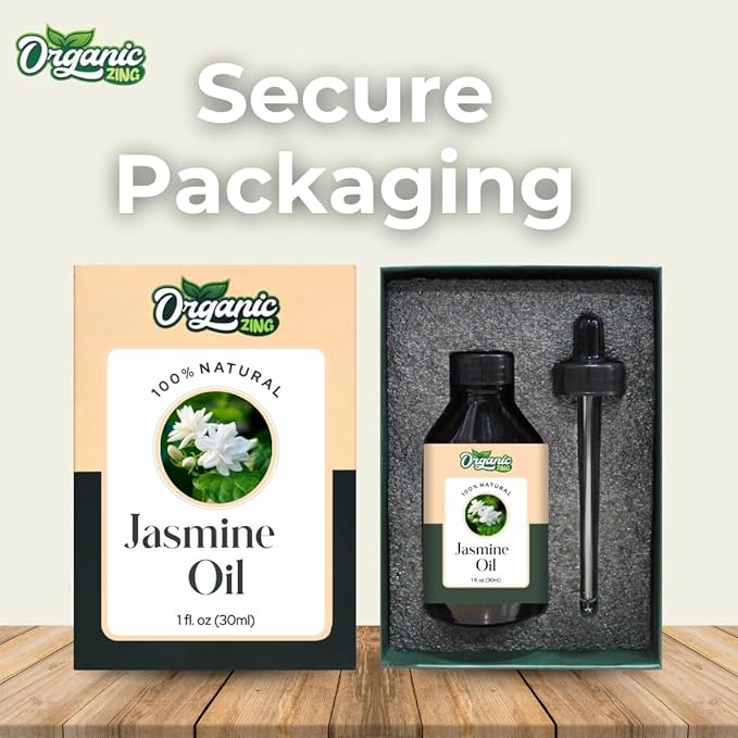 Organic Zing Jasmine (Jasminum Officinale) Oil | Essential Oil for Skincare, Massage, Aroma and Diffusers - 30 Ml