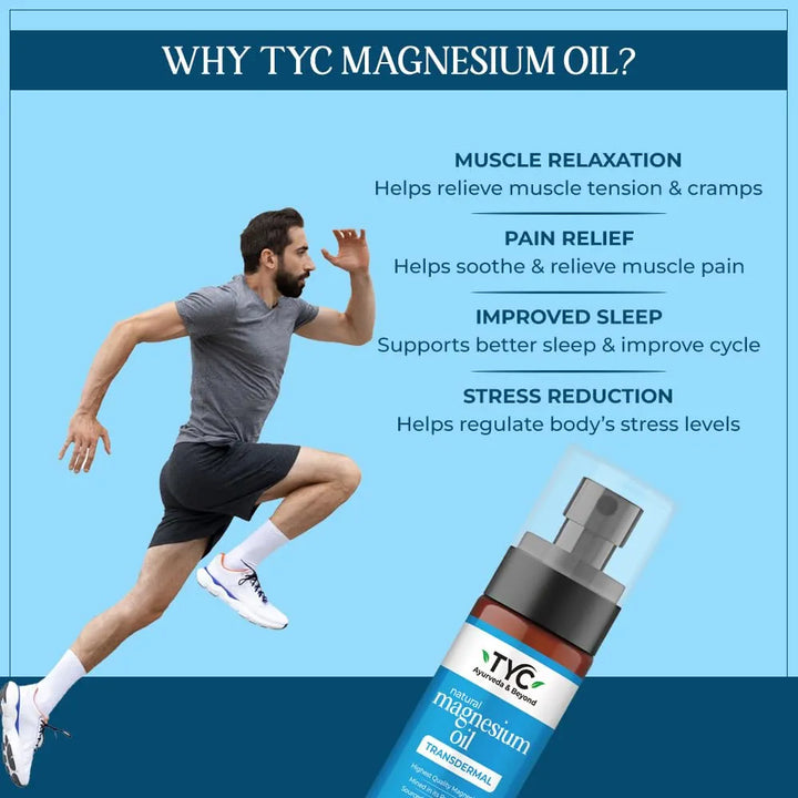 TYC-Trust Your Choice Natural Magnesium Oil Mist Spray, Muscle Relaxant, Reduces Fatigue, Relieves Foot Tension, Helps in Better Sleep, For Men and Women 