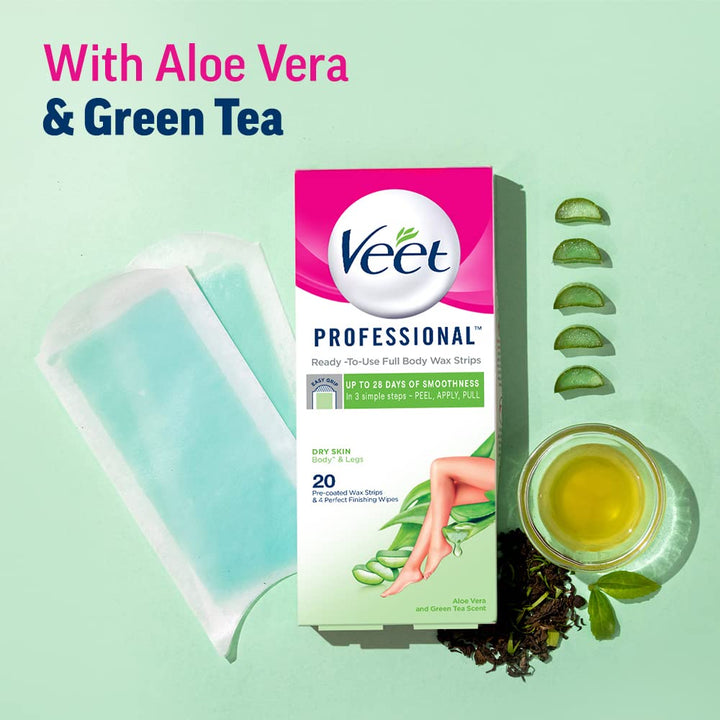 Veet Half Body Waxing For Dry Skin For Women - 8 Strips