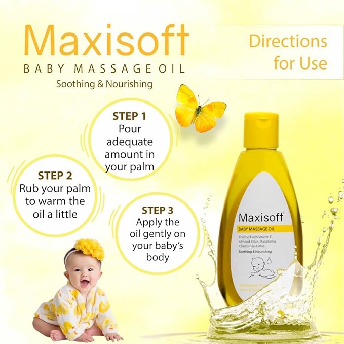 Maxisoft Baby Massage Oil | With Olive Oil, Vitamin E - 100 Ml