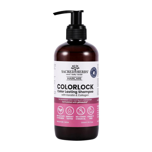 Sacred Herbs Color Lock Shampoo with Keratin & Collagen - 300 gms