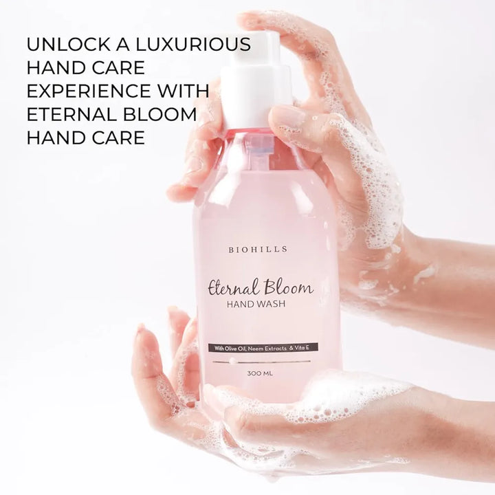 Biohills Eternal Bloom Hand Wash | 300ml | Deeply Cleanisng & Claming | Infused With Neem Extract and Olive Oil | Rich Foam | Soft on Hands