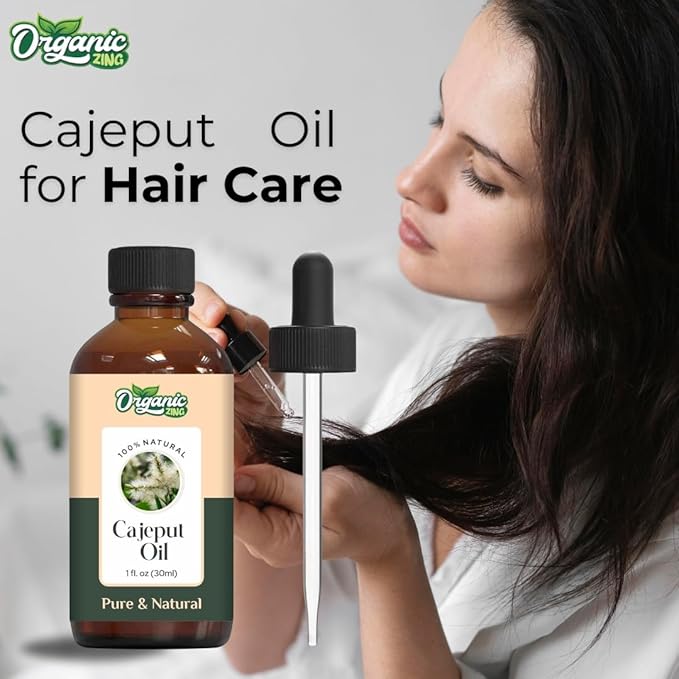 Organic Zing Cajeput (Melaleuca Leucadendra) Oil | Essential Oil for Skincare, Hair Care, Aroma & Diffusers - 30 Ml