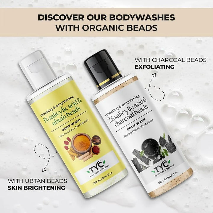 TYC - TRUST YOUR CHOICE Ubtan Bodywash For Cleansing And Skin Brightening With 1% Salicylic Acid And Ubtan Beads, Vegan - 250 Ml 