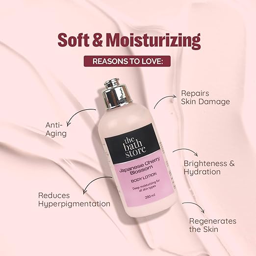 The Bath Store Japanese Cherry Blossom Body Lotion for Women & Men - 200 ml