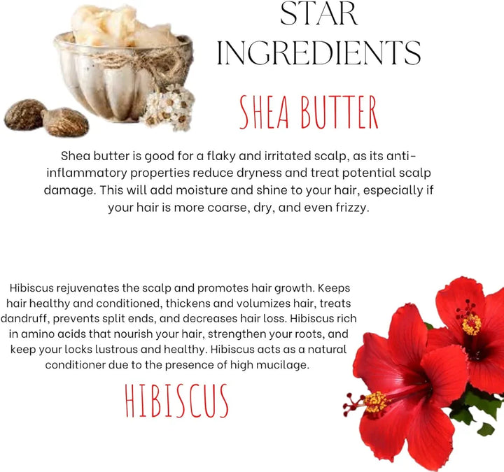 Sheabiscus Organic Shampoo Bar with Natural Shea Butter & Hibiscus For Frizzy Hair & Dry Scalp, Conditions Hair & Strengthen Hair Root, Frizz Free, Organic Ingredients, Sulfate & Paraben Free, Chemical Free, Vegan 70g