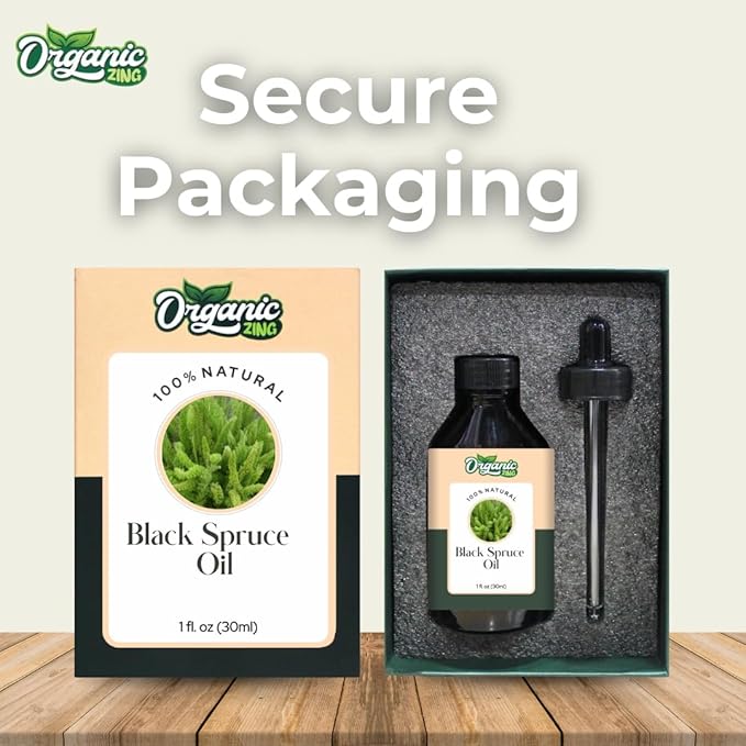 Organic Zing Black Spruce (Picea Mariana) Oil | Essential Oil for Massage, Aroma & Diffuser - 30 Ml