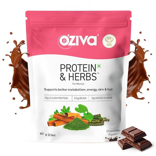 OZiva Protein & Herbs for Women, 23g Whey Protein - Combo