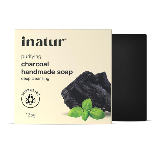 Inatur Charcoal Handmade Soap - 125 gms