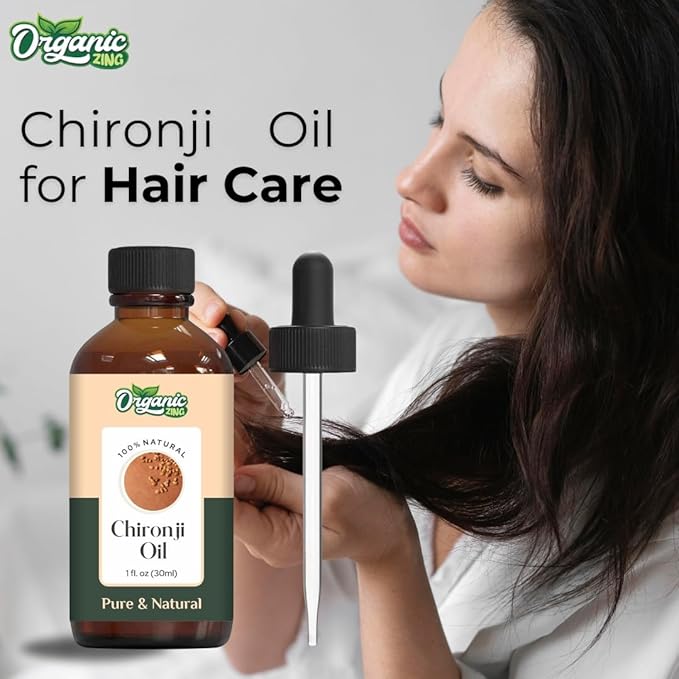 Organic Zing Chironji (Buchanania Lanzan) Oil | Essential Oil for Skincare, Hair Care, & Massage - 30 Ml