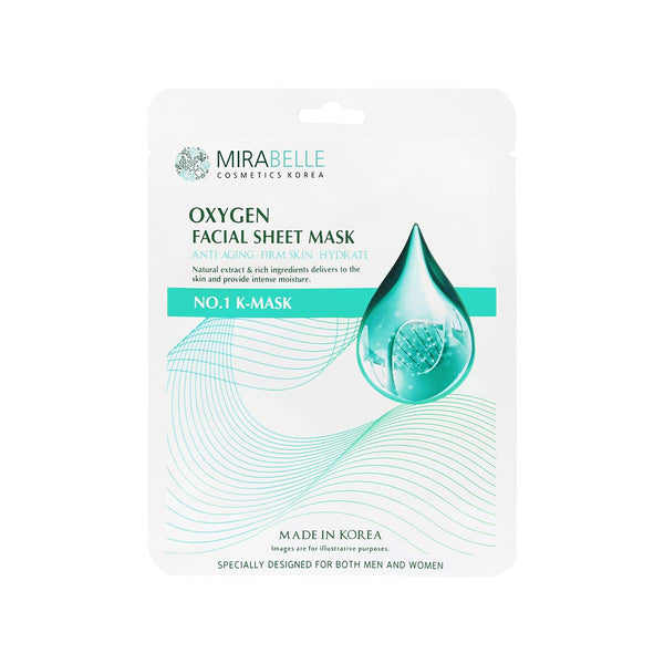 Mirabelle cosmetics Oxygen Korean Face Sheet Mask - 25 ml (Pack of 2)