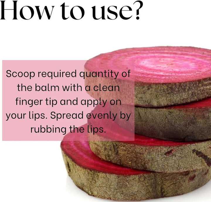 EcoBerry Beetroot Lip Balm, Natural Pink Lips Dry, Chapped Lips, Moisturizing, Conditioning, Natural SPF, Free from Mineral Oil, Preservative, Paraben, Veg 8g