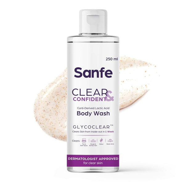 Sanfe Clear & Confident Glycolic Acid Body Wash - 250 ml