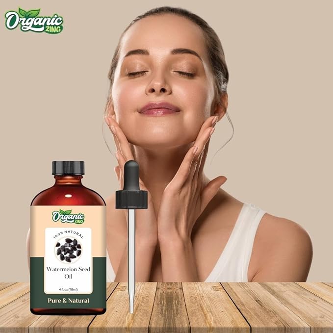 Organic Zing Watermelon Seed (Citrullus Lanatus) Oil | Carrier Oil for Skincare, Haircare & Massage - 118 Ml