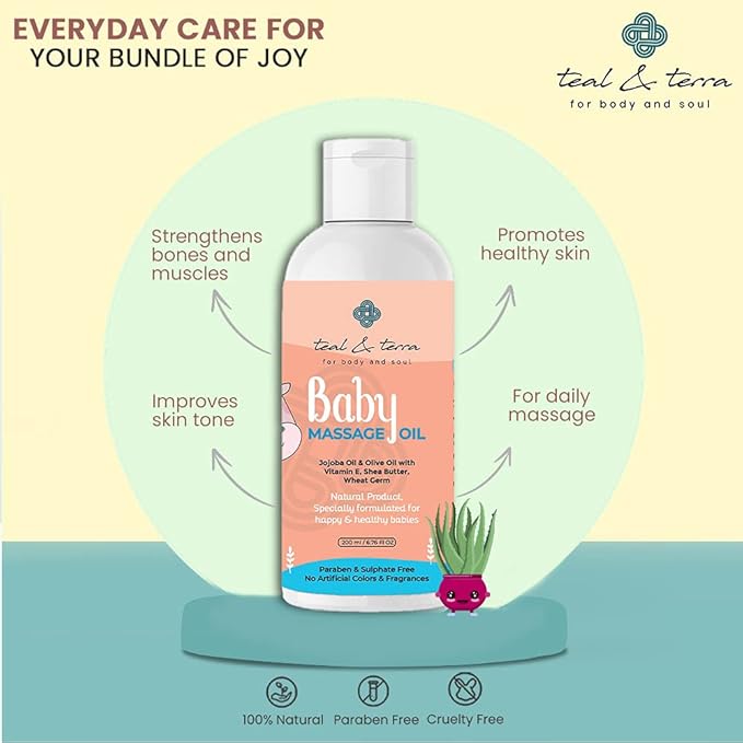 Teal & Terra Nourishing Baby Massage Oil - 200 Ml