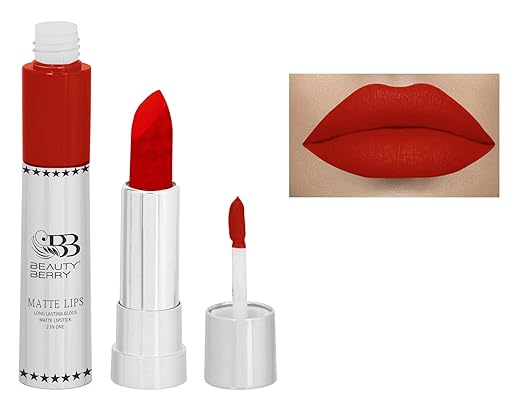Beauty Berry Matte Lips 2 IN 1 Long Lasting Gloss Matte Lipstick Karina - 8 gms