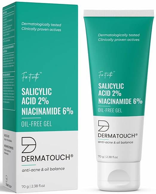 Dermatouch Salicylic Acid 2% Niacinamide 6% Anti Acne Oil Free Gel - 70 gms