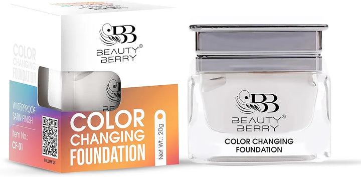 Beauty Berry Color Changing Foundation – 30g | Flawless Color Changing Foundation with Satin Finish, Makeup Base Moisturizing, Long Lasting Waterproof Foundation for Face Makeup