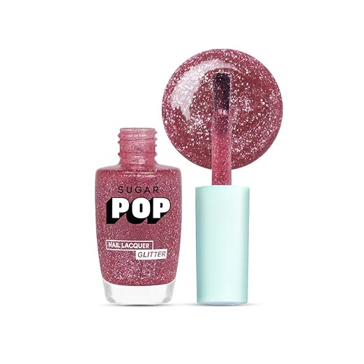 Sugar Pop Nail Lacquer Glitter Cherry Blossom (Pink Glitter) - 10 ml