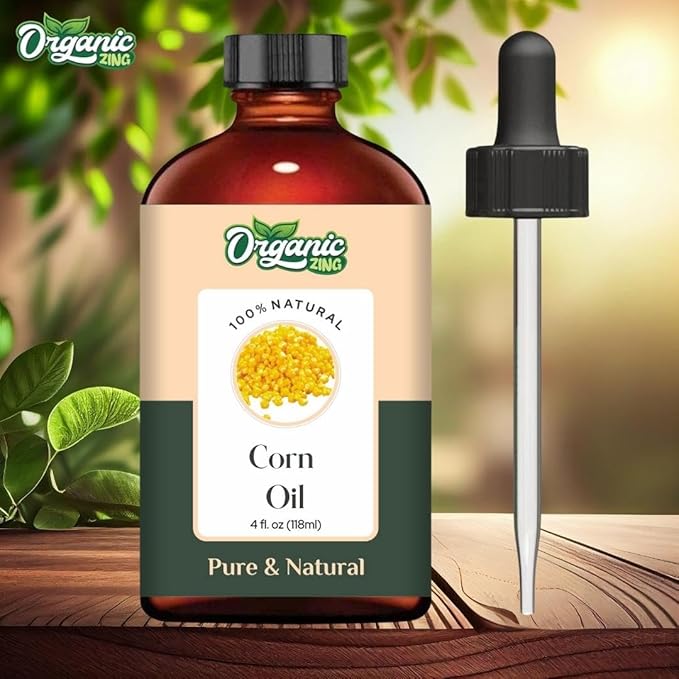 Organic Zing Corn (Zea Mays) Oil | Carrier Oil for Skincare, Hair Care & Massage - 118 Ml