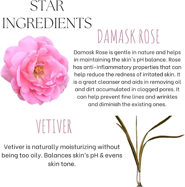 EcoBerry Damask Rose Vetiver Dusting Powder,Chemical &Talc Free,Hypoallergenic,Organic Certified Ingredients,No Whitish Cast, Mattify,Non-Comedogenic, Sensitive Skin,100% Natural & Handmade,Vegan 50g