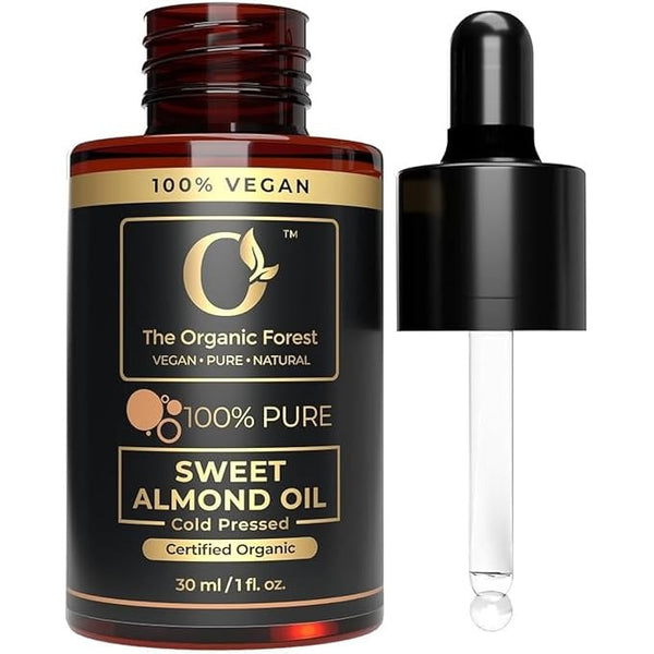 The Organic Forest Organic Sweet Almond Oil - Cold-Pressed - 30 ml