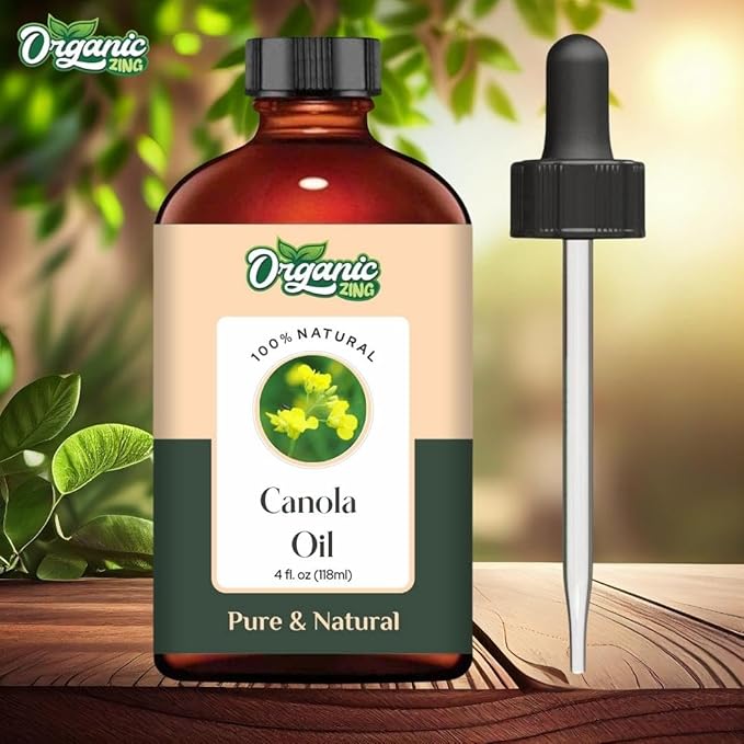 Organic Zing Canola (Brassica Napus) Oil | Carrier Oil for Skincare and Hair Care - 118 Ml