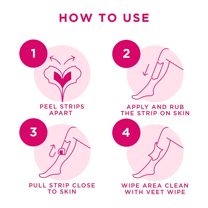 Veet Half Body Waxing With Easy-Gelwax Technology for Dry Skin - 8 Strips