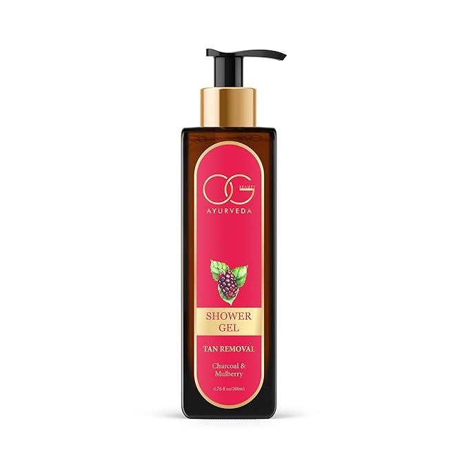 OG BEAUTY Ayurveda Tan Removal Charcoal & Mulberry Shower Gel - 200 ml