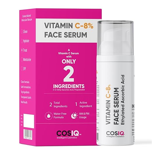 Cos-IQ 8% Vitamin C Face Serum for Glowing Skin - 30 ml