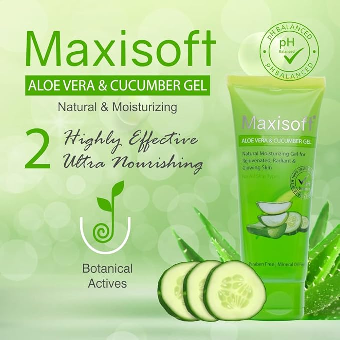 Maxisoft Aloe Vera & Cucumber Gel | Cooling & Moisturizing - 120 Gms
