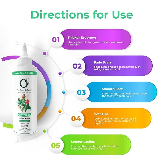 The Organic Forest VEGAN Pure Cold Pressed Castor Oil - 100 ml
