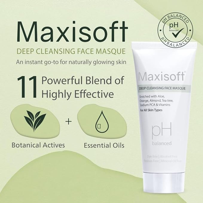 Maxisoft Deep Cleansing Face Masque | Gently Cleanses, Moisturizes Women & Men - 100 Gms