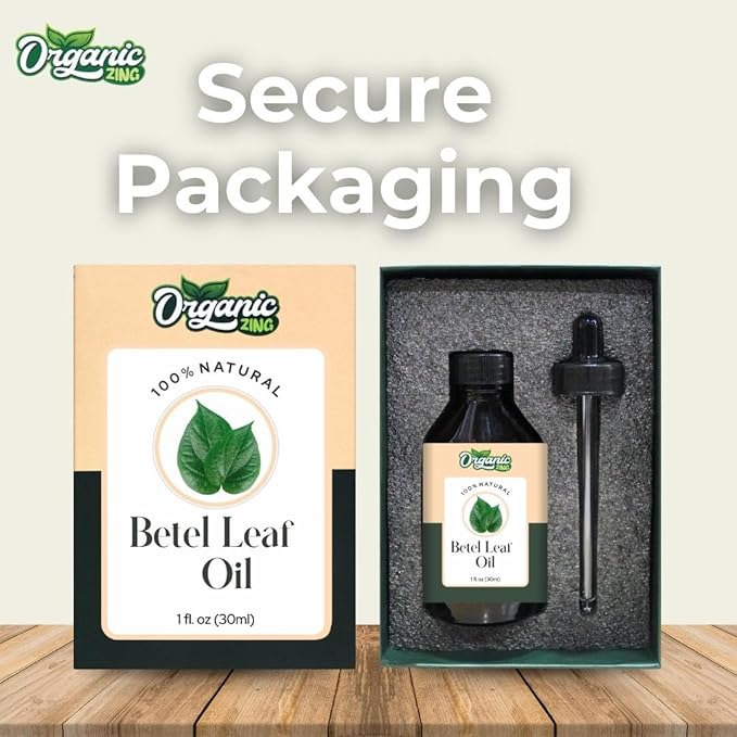 Organic Zing Betel Leaf (Piper Betle) Oil | Essential Oil for Skincare, Hair Care, Aroma & Diffusers- 30 Ml