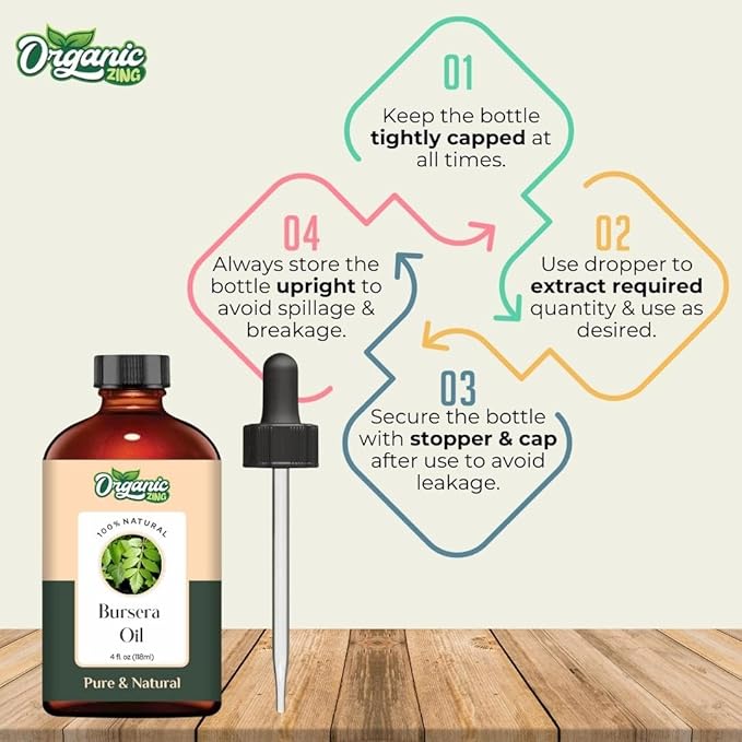 Organic Zing Bursera (Bursera Glabrifolia) Oil | Essential Oil for Skin Care, Aroma & Diffuser - 118 Ml