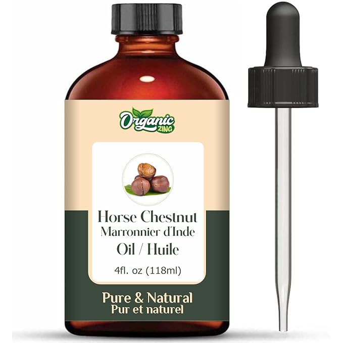 Organic Zing Horse Chestnut (Aesculus Hippocastanum) Oil | Essential Oil for Skincare, Hair Care & Massage - 118 Ml