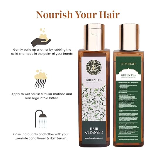 Luxuriate Green Tea Hair Cleanser Shampoo - 200 ml