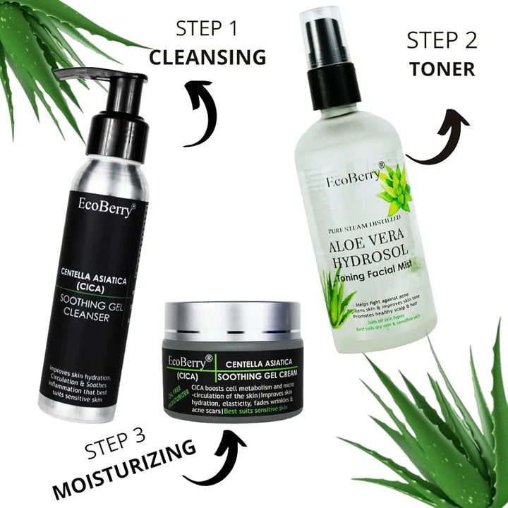 EcoBerry Pure Steam Distilled Aloe Vera Hydrosol Toning Facial Mist Soothes Skin, Sun Burn, Anti-Ageing, Promotes Hair growth, Reduces Dandruff, Natural, Handmade, Chemical Free, Paraben Free, Vegan