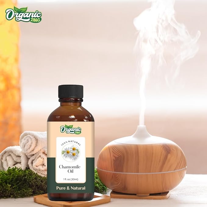 Organic Zing Chamomile (Matricaria Chamomilla) Oil | Essential Oil for Skincare, Hair Care, Aroma & Diffuser - 30 Ml