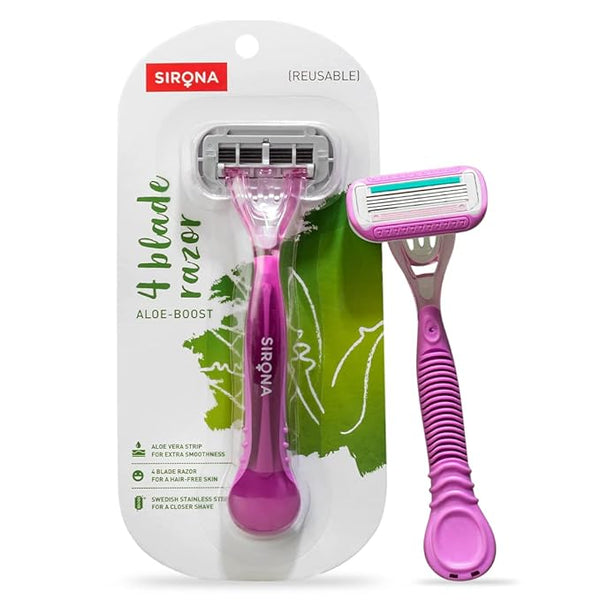 Sirona 4 Blade Reusable Hair Removal Razor for Women - 1 Pcs